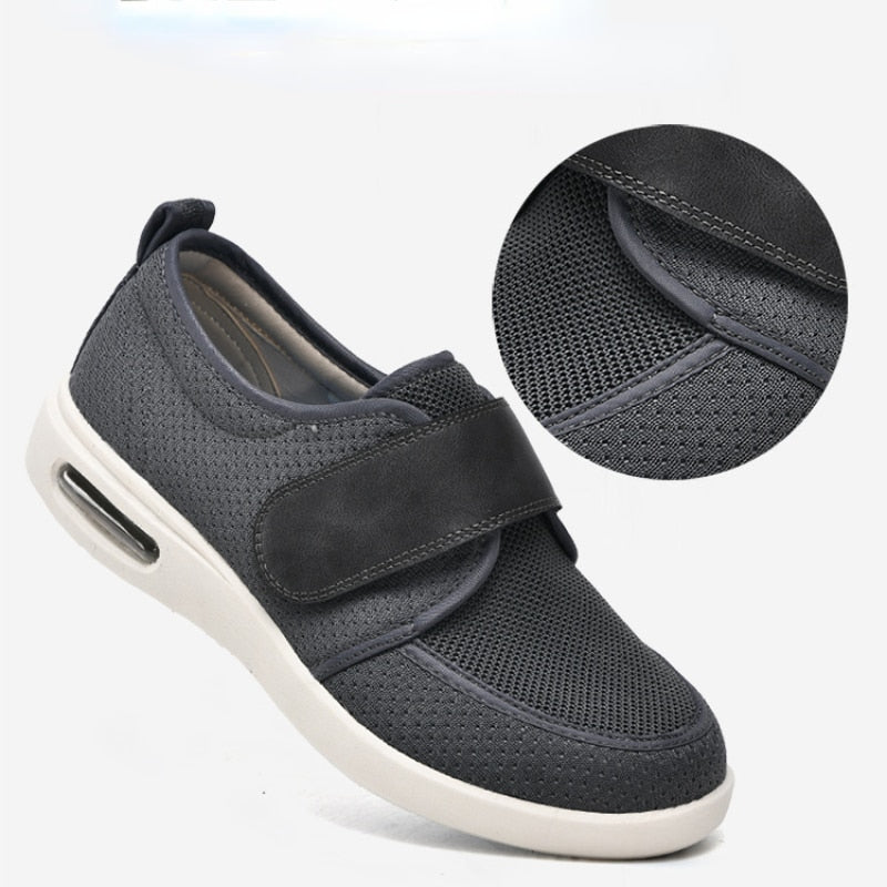 Cloud Stretch No-Tie Wide Shoes w/ Adjustable Closure